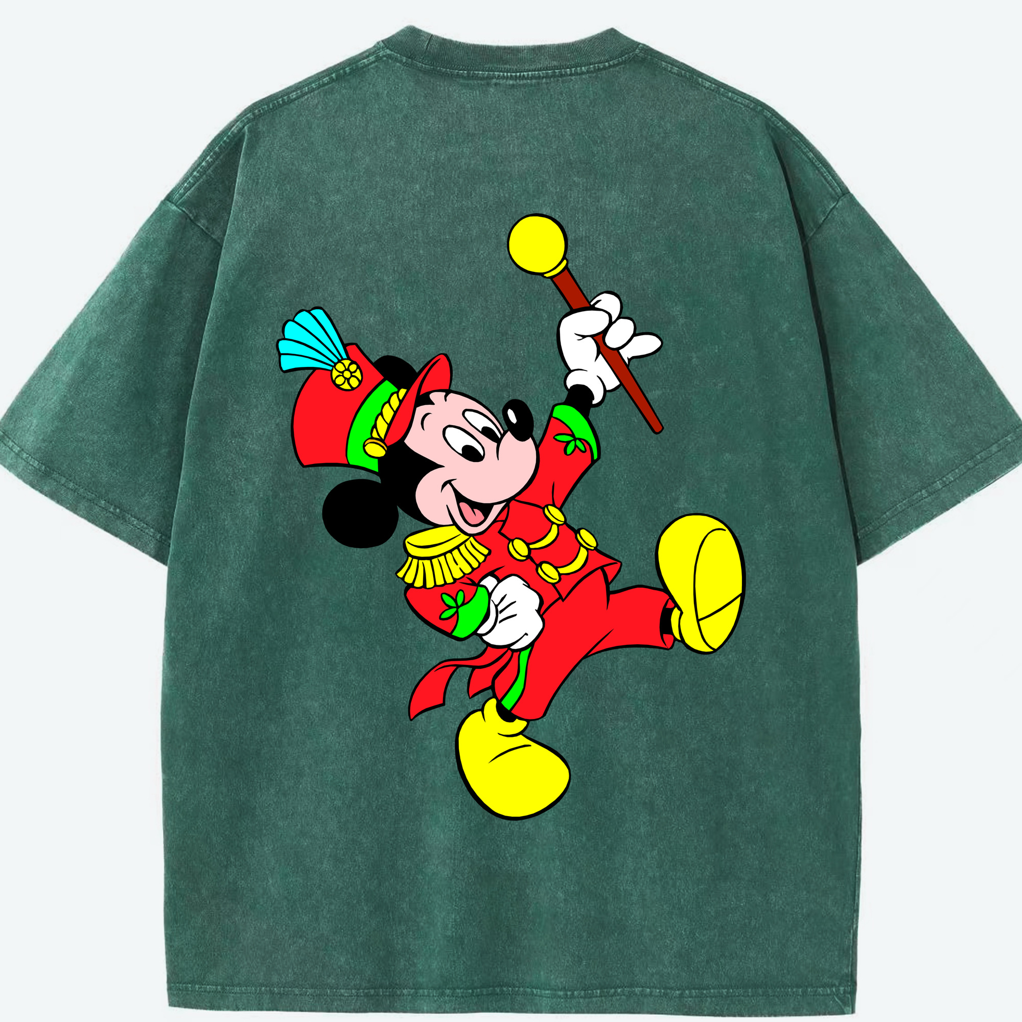 （画像用） ミッキーマウス Mickey Mouse 綿100% ヴィンテージ風 半袖Tシャツ（背面プリント）